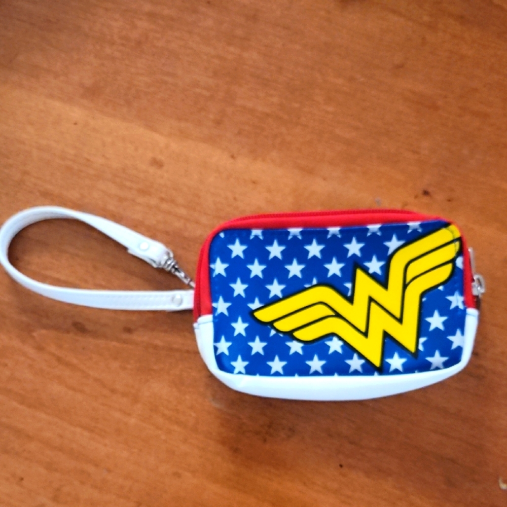 Stylish Wonder Woman Red, Blue, White and Yellow Logo Wristlet Wallet